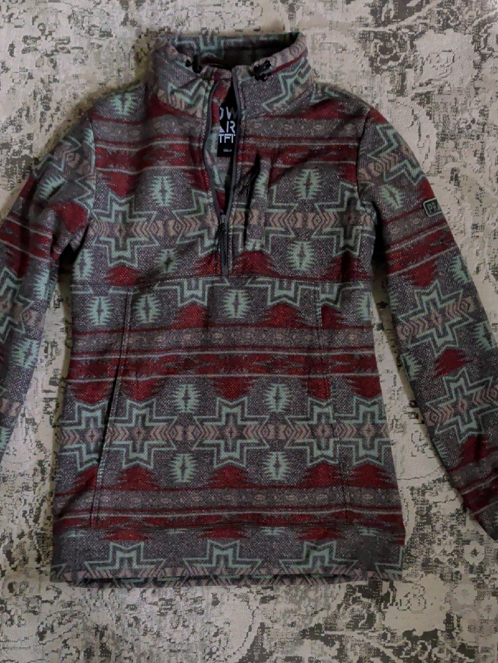 Powder River Outfitters Pullover Half-Zip Sweater Jacket - Multicolor Aztec